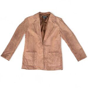 Vintage Savannah Leather Suede Tan Light Brown Blazer Style Jacket Women's Sz 2P